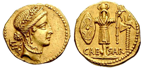 Золотые монеты Цезаря