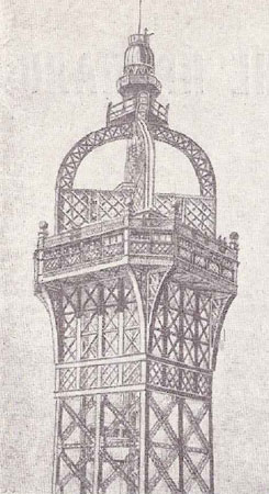 Так выглядели до реконструкции верхние 50 метров башни Эйфеля